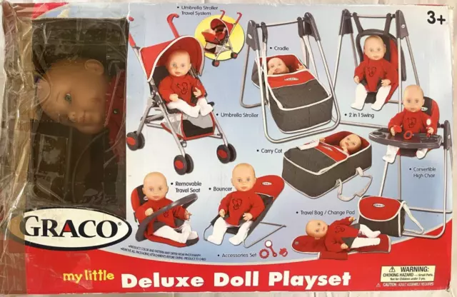 GRACO My Little Deluxe Doll Playset (2004) including 15" doll plus extra clothes