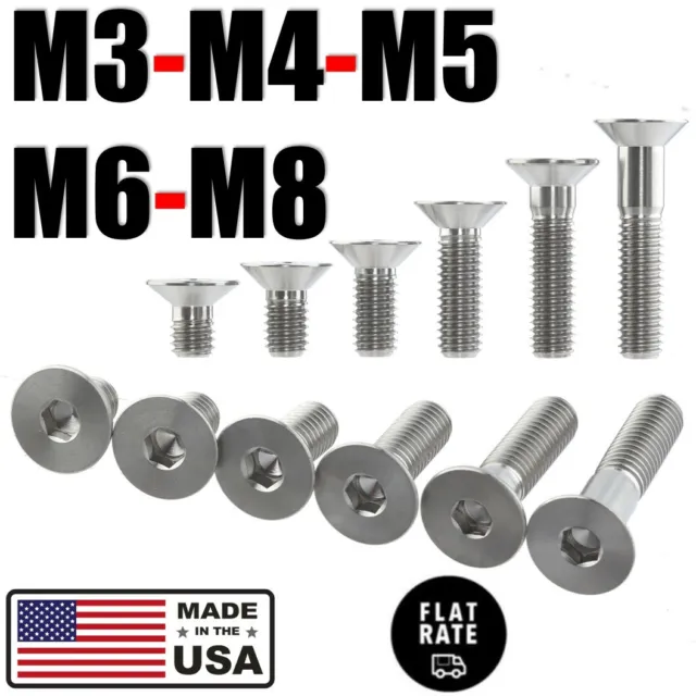 M3 M4 M5 M6 M8 Titanium DIN 7991 Countersunk Flat Pan Head Bolts Screws Fastener