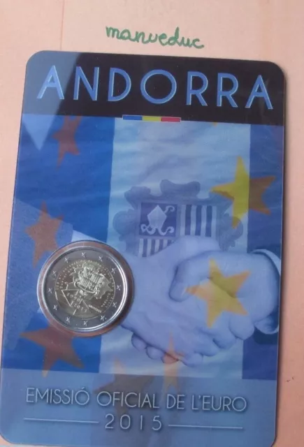 manueduc  2 Euro  ANDORRA 2015  CONMEMORATIVA ACUERDO ADUANERO CON UE  Nueva