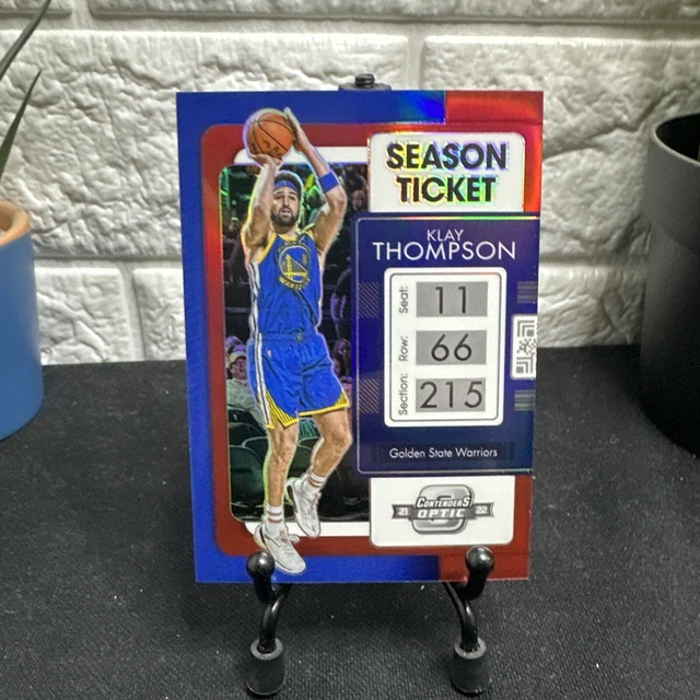 2021-22 Panini Contenders Optic Season Ticket Red Prizm Klay Thompson #21