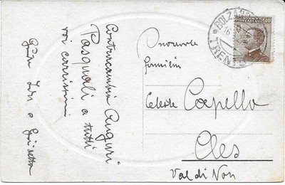 CARTOLINA VG TIRES BOLZANO 1927 ALTO ADIGE 
