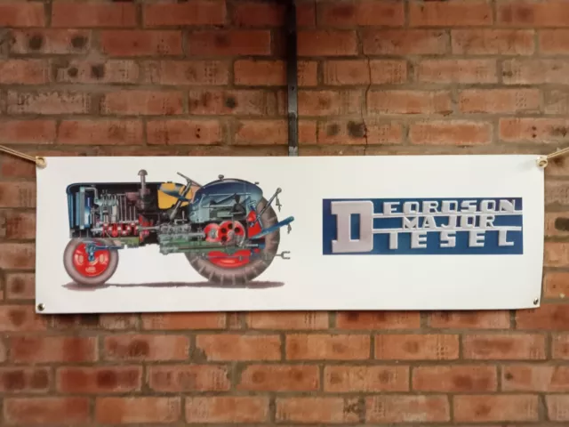 FORDSON MAJOR DIESEL TRACTOR  large pvc WORK SHOP BANNER garage