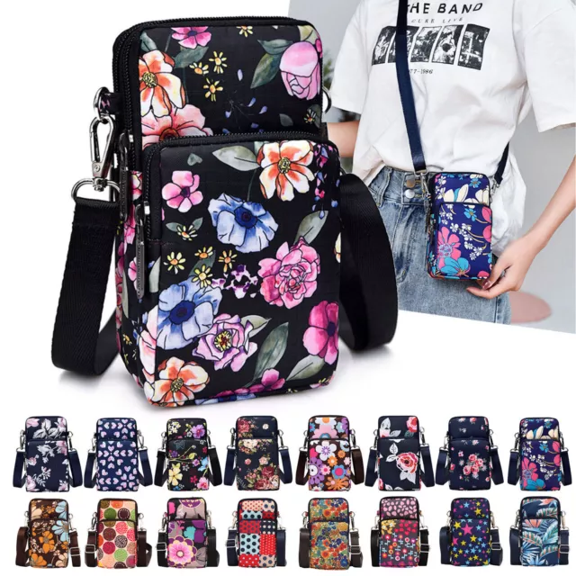 Mini Cell Phone Purse Women Floral Crossbody Bag Shoulder Bag  Handbag Wallet