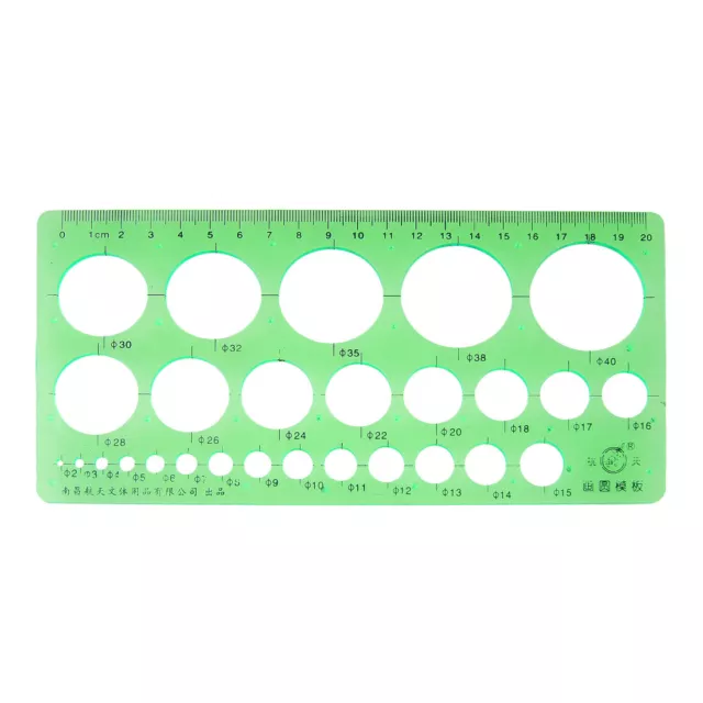 Clear Green Plastic Hollow Out Students Drawing Circle Template Ruler