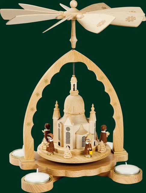 Pyramide De Pâques En Bois Des Monts Métallifères - Avec Lapins - 17 Cm - Rudolphs Schatzkiste