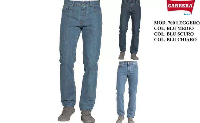 Jeans Uomo Carrera Art. 700 Estivo Leggero Regular Denim Tg. da 46 a 62 7001030A