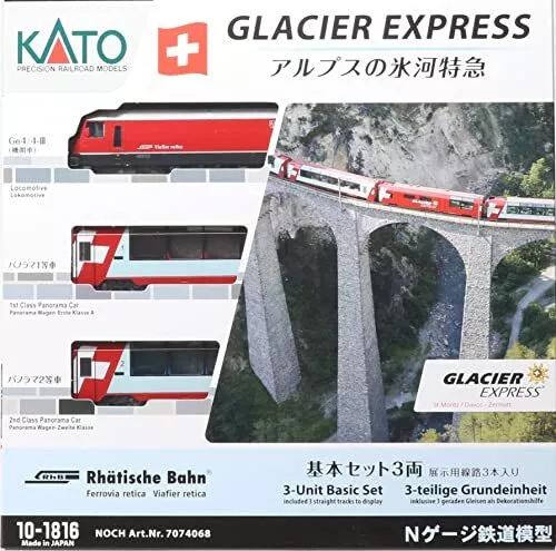 KATO N Gauge Alps Glacier Express Basic Set 3 Cars 10-1816 Railway Model