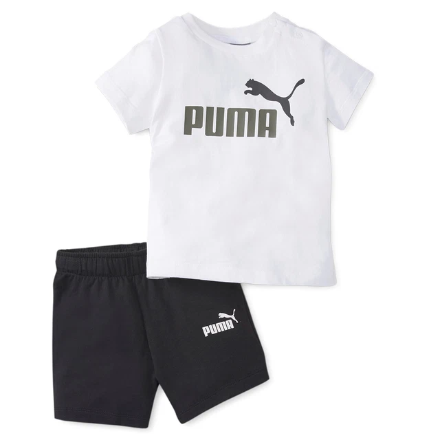 Set tè e pantaloncini Puma Minicats nero/bianco 845839 02