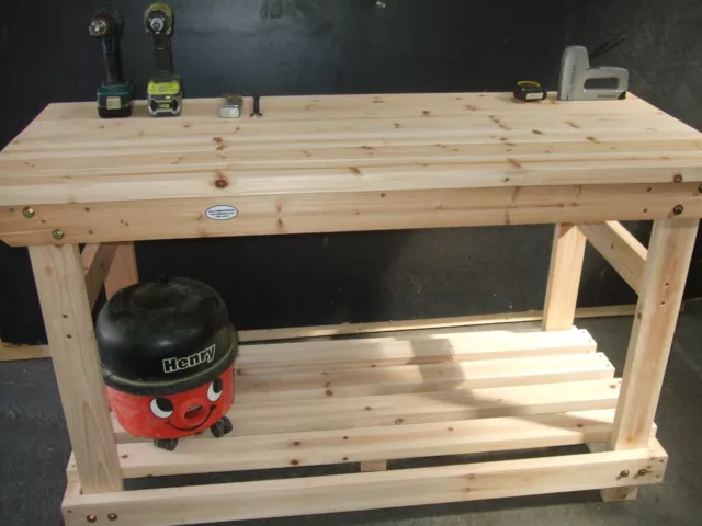 Wooden work bench, 5FT solid heavy duty, New hand made