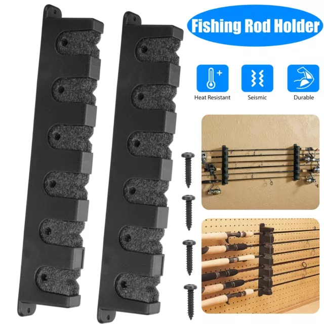 Horizontal Boat Fishing 6 Rod Rack Wall Mount Vertical Holder Storage Pole  Stand