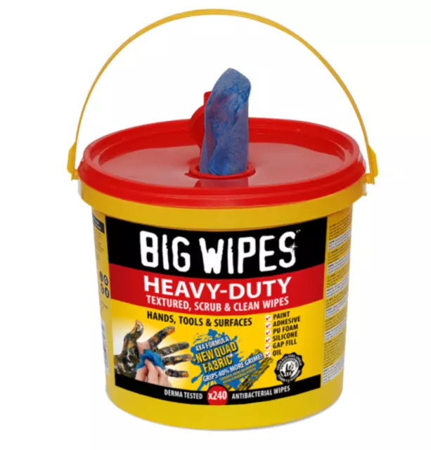 BIG WIPES - Heavy Duty - 240 Stück Doppelseitige Reinigungstücher Öl Silikon