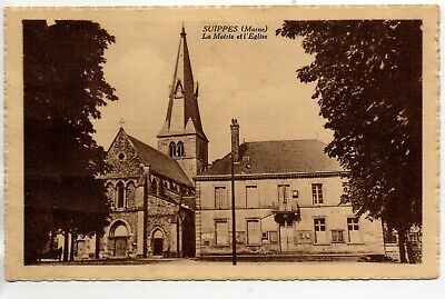 SUIPPES - Marne - CPA 51 -  la mairie et l'église -