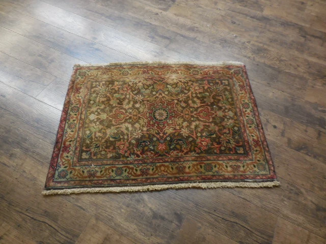 VINTAGE TURKISH HAND MADE GEOMETRIC ANATOLIAN VILLAGE MADE RUG 2.3x3 Ft