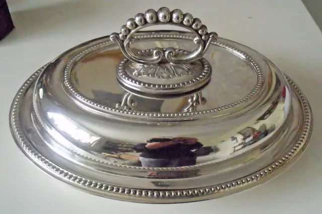 Vintage Walker & Hall A1 plated oval Lidded Serving Entree Dish 11" long