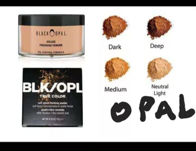 Polvo de acabado de terciopelo suave ópalo negro color verdadero - 20 g - todos los tonos