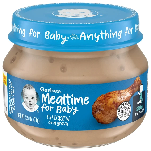 10 PACK Gerber 2nd Foods Mealtime for Baby Baby Food, Chicken & Gravy 2.5-oz Jar