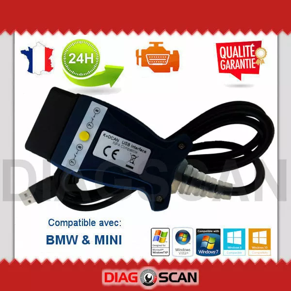 Interface K+DCAN KDCAN COMPATIBLE AVEC ISTA INPA OBD2 pour BMW MINI avec SWITCH