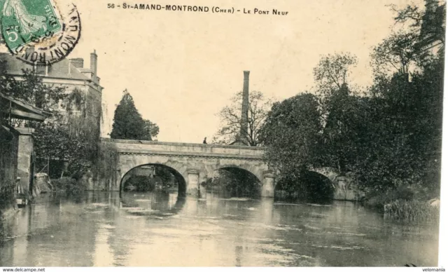 15201 cpa 18 Saint Amand Montrond - Le Pont Neuf