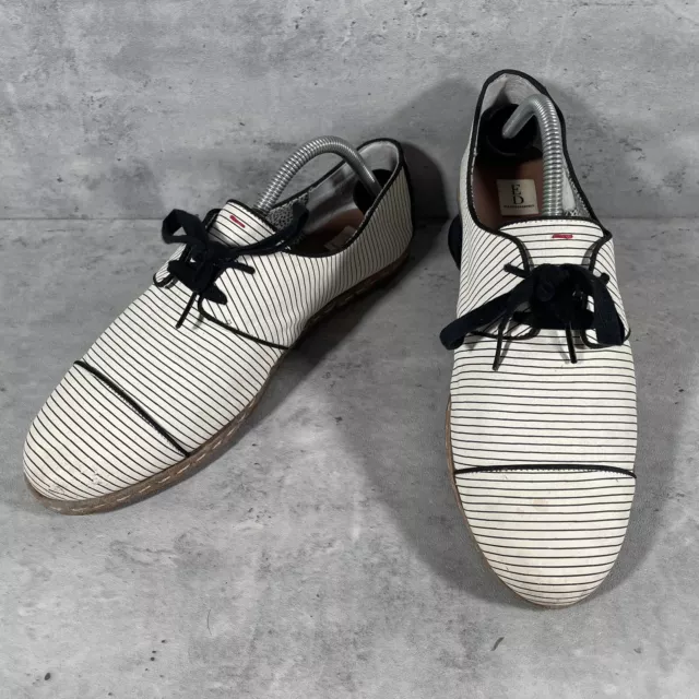 ED By Ellen Degeneres Womens Noram Striped White Black Oxford Shoes Sz US 11M