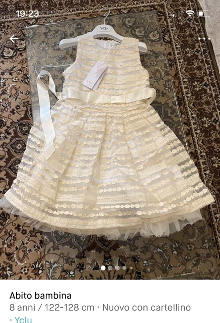 Abito Cerimonia Per Bambina panna Elegante