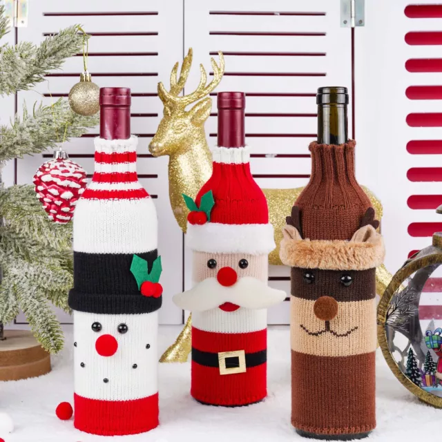 Wine Bottle Bag Cover Stockings Decoration Sock Santa Xmas Gift Christmas Party