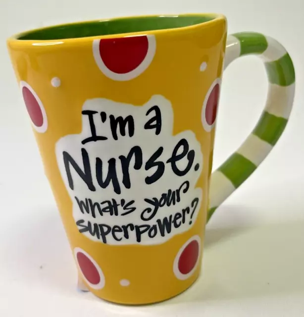 I'm a Nurse What's Your Superpower Coffee Cup Mug Joanne Sharpe Burton Yellow