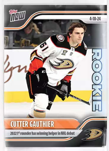 2023-24 Cutter Gauthier NHL TOPPS NOW Rookie Card #176 Anaheim Ducks Limited