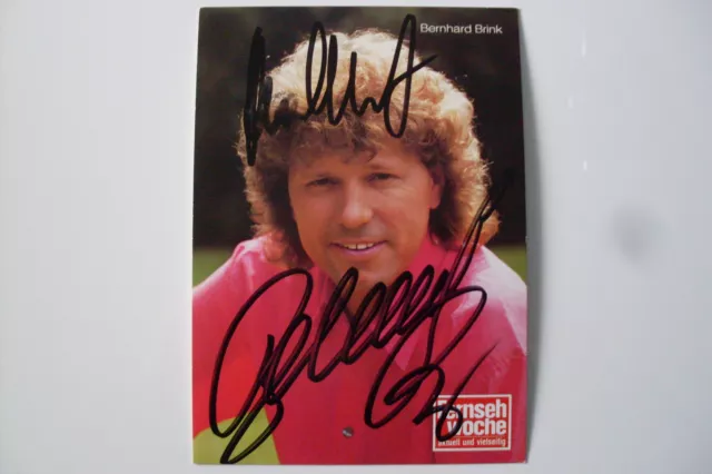 top  Autogrammkarte mit original Unterschrift Bernhard Brink Musik 80er Jahre