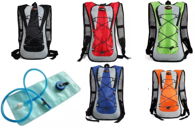 Hiking Cycling Hydration 5L Backpack 2L Water Bladder  Sports Rucksack free del