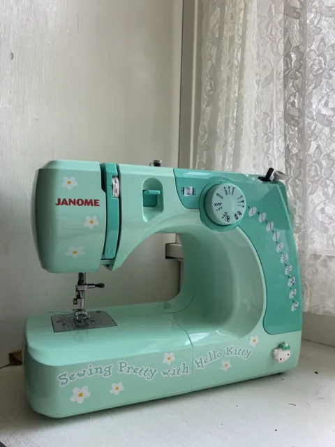 Janome Hello Kitty Sewing Machine Sanrio Rare  + Pedal, Manual & Cover