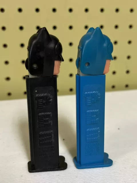 Vintage BATMAN PEZ Dispensers Lot Of 2 DC COMICS 1985 Black Blue 2