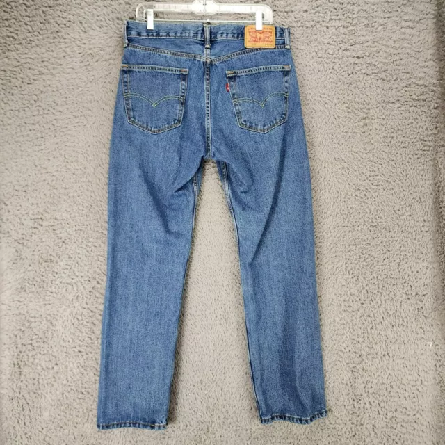 Levis Jeans Mens 34x32 505 Medium Wash Cotton Mid Rise Regular Fit Straight Leg
