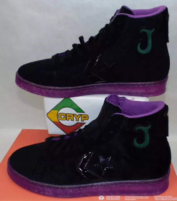 Womens 11.5 Converse Pro Leather Hi JFG Black Purple Spark Shoes 170645C Mens 10