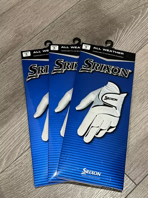 Srixon All Weather Ladies Leather Golf Glove 3 X Pack LH For RH Player Uk Small