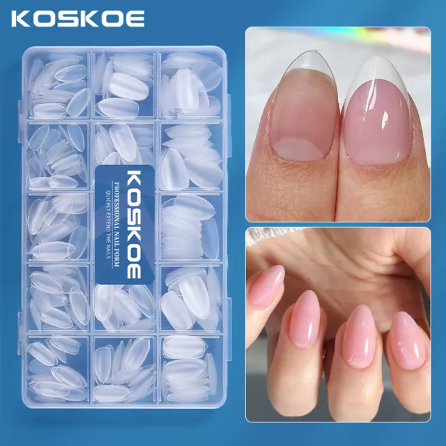 KOSKOE 300pcs/Box Matte Soft Gel Tips Press on False Nails Fake Nails Full Cover