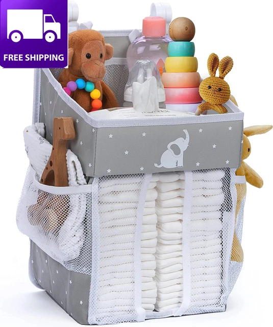 Hanging Diaper Caddy Organizer - Diaper Organizer Caddy with Multiple Pockets -