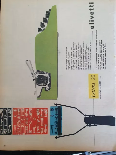 '50 Vecchia Pubblicita' Advert - Olivetti Macchina Da Scrivere -1