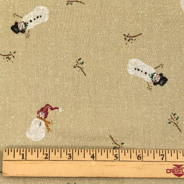 2.4 yds Daisy Kingdom Cotton Quilting Fabric Snowmen Let it Snow Frosty Friends