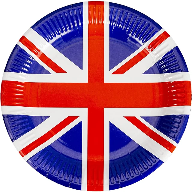QUEEN PLATINUM JUBILEE Union Jack Paper Plate Collections 23cm 16