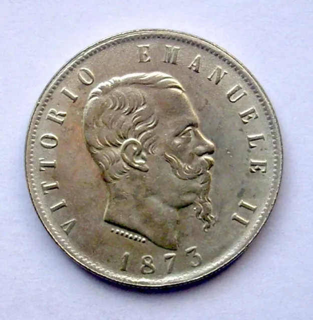 Italia - 5 LIRE (1873,M),SILBER,MILANO,VITTORIO EMANUELE II.