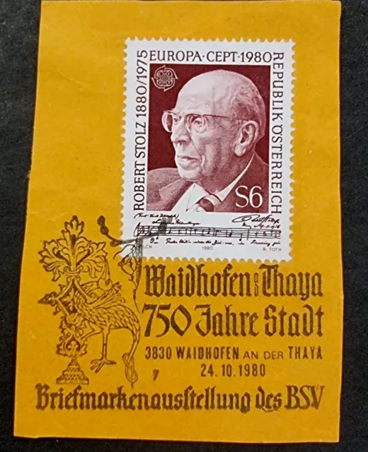 BRIEFMARKEN ÖSTERREICH 1980 Sonderstempel 750 JAHRE STADT WAIDHOFEN a.d. THAYA