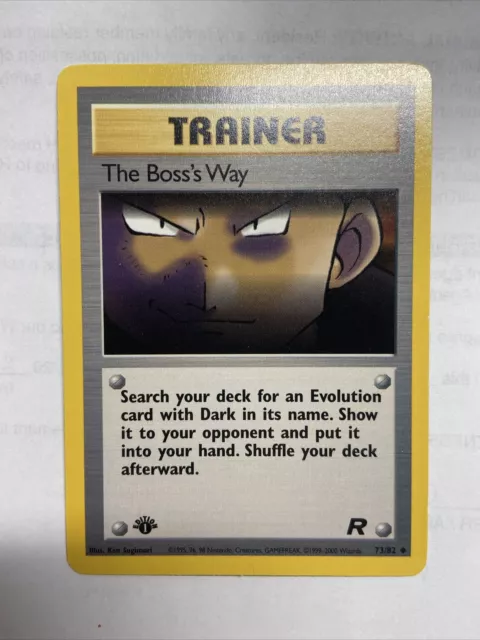 1st Edition The Boss's Way 73/82 - Team Rocket - Pokemon Card - Mint/NM