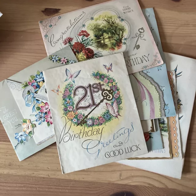 Vintage 21st Birthday greeting Cards Early 1950’s - Selection Of 10