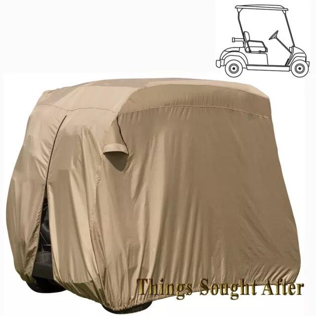 TAN GOLF CART STORAGE COVER 2-PERSON 60 IN ROOF E-Z-GO CLUB CAR YAMAHA Others