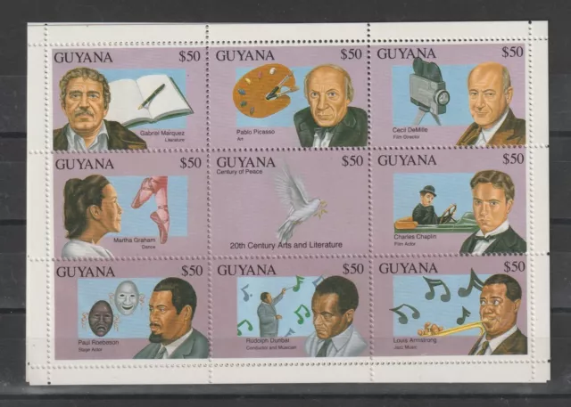 Guyana 1993 Art And Literature 9 Val. MNH MF121947