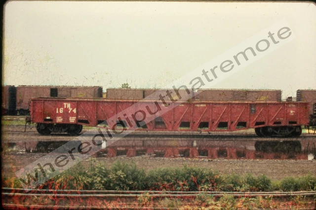 Original Slide Texas and Northern TN 1674 50' Gondola Proviso ILL 7-72