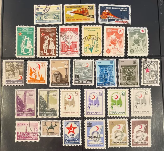 TURKEY postage stamps lot of 28 old different