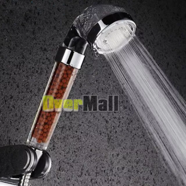 Super High Pressure Boosting Low Bath Shower Head Water Saving Health Filter USA