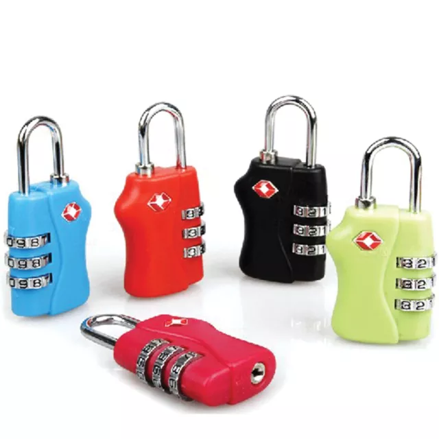 TSA Approved Luggage Lock Suitcase Travel Security Padlock 3 Dial Combination UK