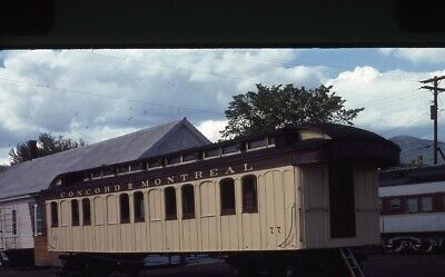 CONCORD & MONTREAL Railroad Train Antique Coach Original Photo Slide